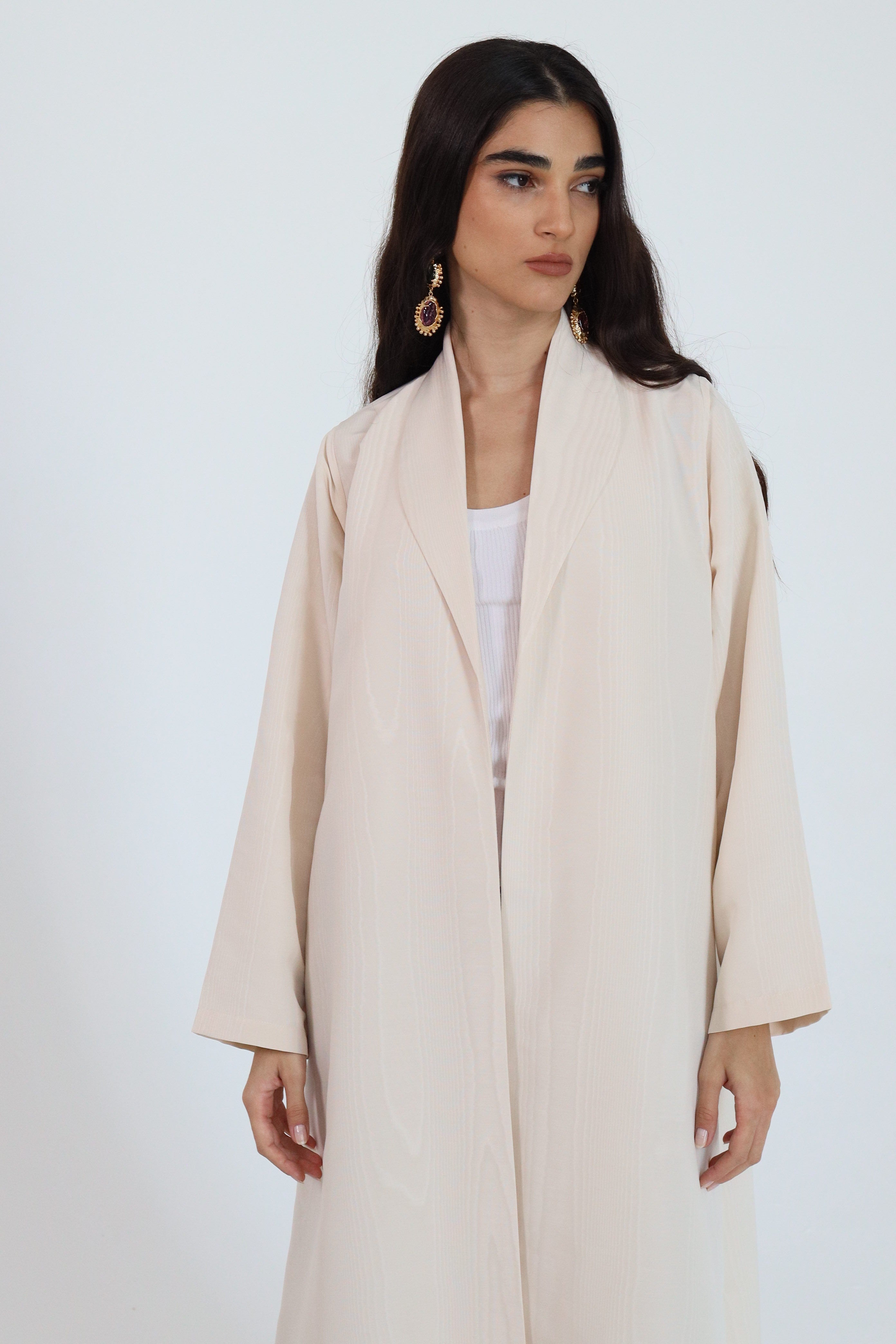 Zaina Veil of Grace – Hand Embellished Taupe Abaya ZVG8