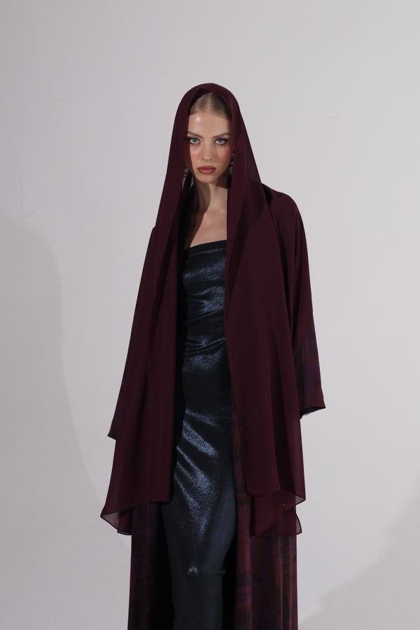 Purple silk Zainah cut Abaya