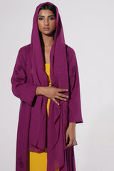 Magenta silk Zainah cut Abaya