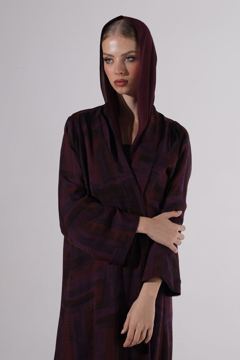 Purple silk Zainah cut Abaya