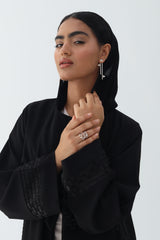 Black round neck Abaya