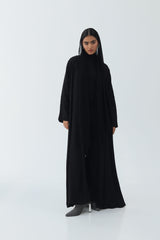 Black leaf embossed Jacket sleeves Abaya