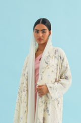 Off White printed Abaya