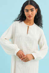 Off white sequins lace Kaftan