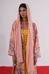 Light orange Silk Abaya
