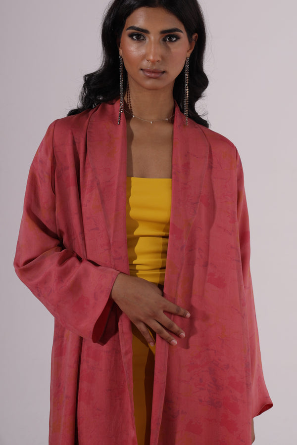 Orange Silk Abaya