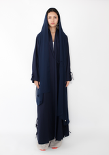 Navy blue side slit Abaya