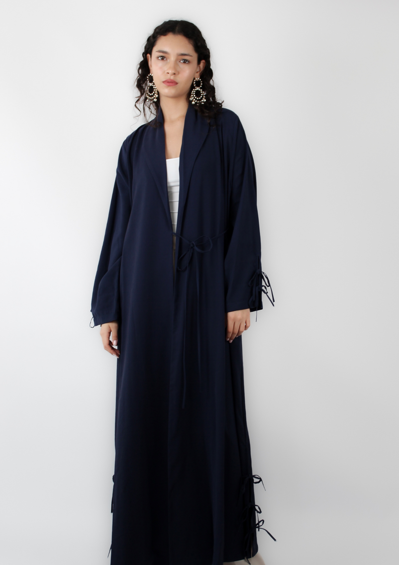 Navy blue side slit Abaya