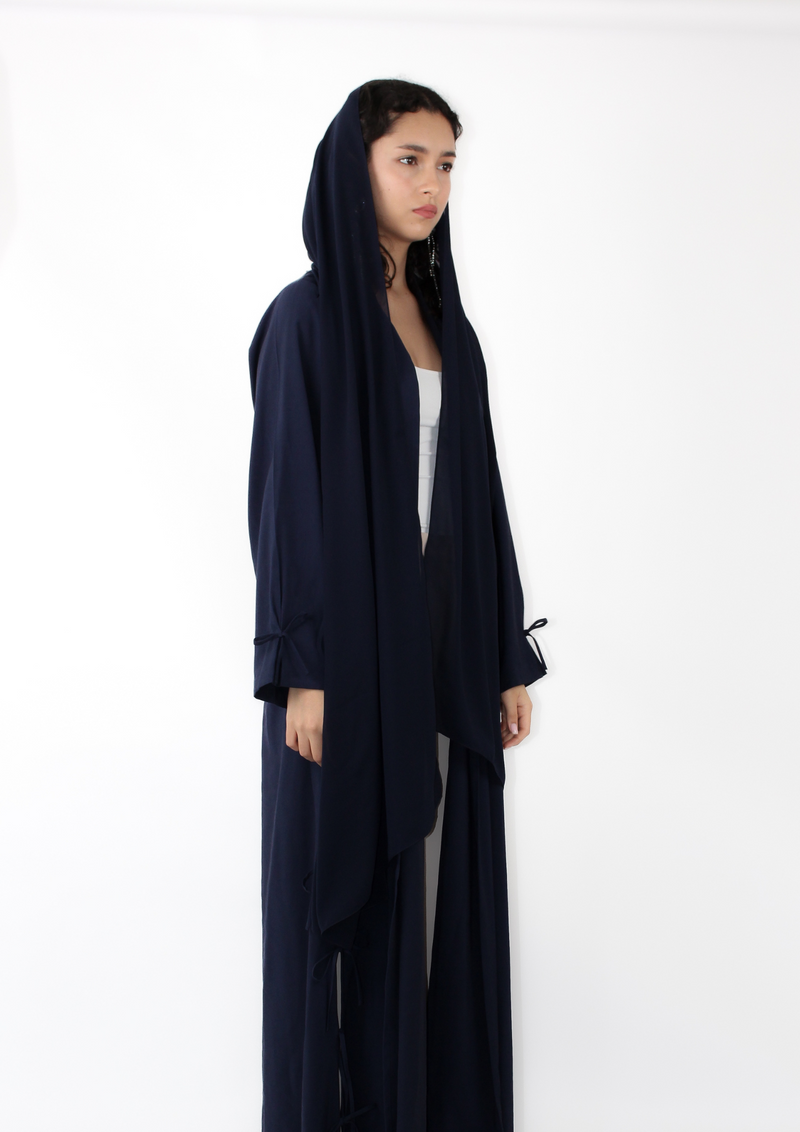 Navy Blue v-Neck Abaya