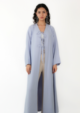 V-Neck Abaya with Tie Rope Details