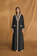 Black With Cream Dantil Flower Lace