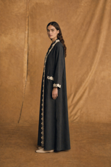 Black With Cream Dantil Flower Lace