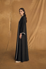 Overlap Abaya - Curvy Loops - Black