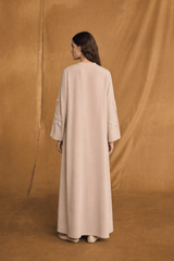 V Neck Abaya - Tie Rope on Front - Star Bead
