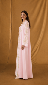 v Neck Abaya - Curvy Flower Lace