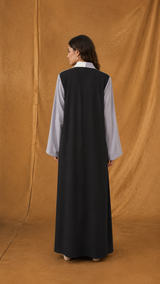 Notched Collar Abaya - Mixed Colour - Mixed Fabric