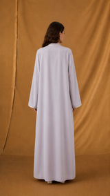 v Neck Abaya - Flower Sequin Bead Emb. on Front