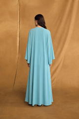 v Neck Abaya - Curvy Machine Emb.