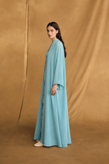 v Neck Abaya - Curvy Machine Emb.