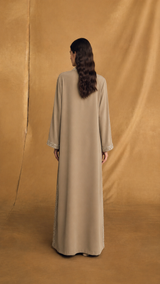 v Neck Abaya - Silver Sequin Lace