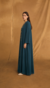 v Neck Abaya - Curvy Machine Emb