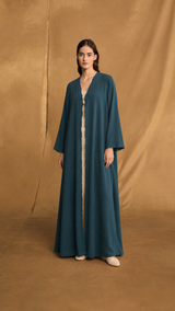 v Neck Abaya - Curvy Machine Emb