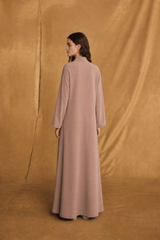 v High Neck Overlap Abaya -  Hanging Bead