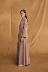 v High Neck Overlap Abaya -  Hanging Bead