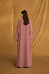 v Neck Abaya - Sky Blue Flower Toor