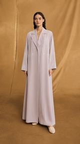 Notched Collar Abaya - Hanging Bead