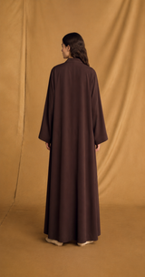 v Neck Abaya - Star Sequin Bead Emb.