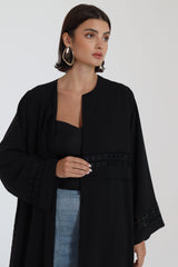 Black round neck Abaya