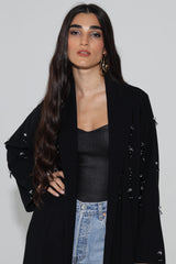 Zainah Cut Abaya With Hanging Beads