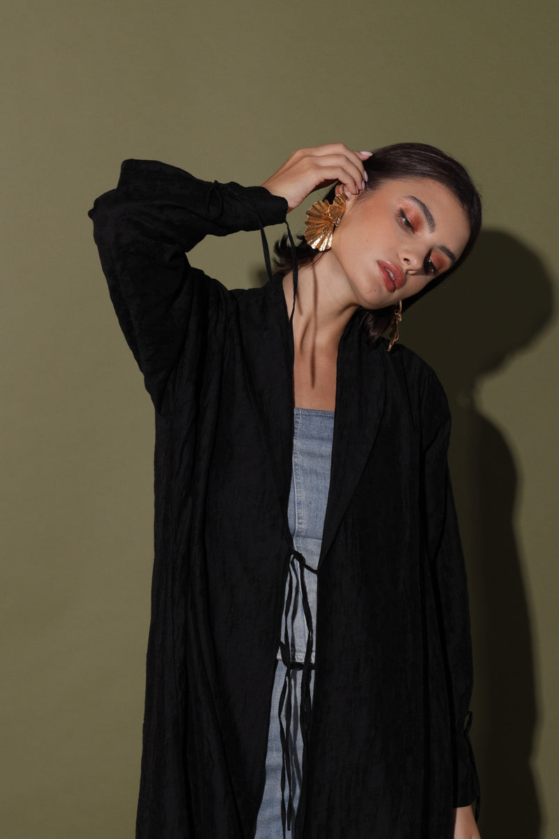 Zainah Cut Abaya With Tie Ropes