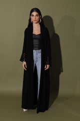 Shawl collar Abaya With Window Cuff