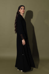 Shawl collar Abaya With Window Cuff