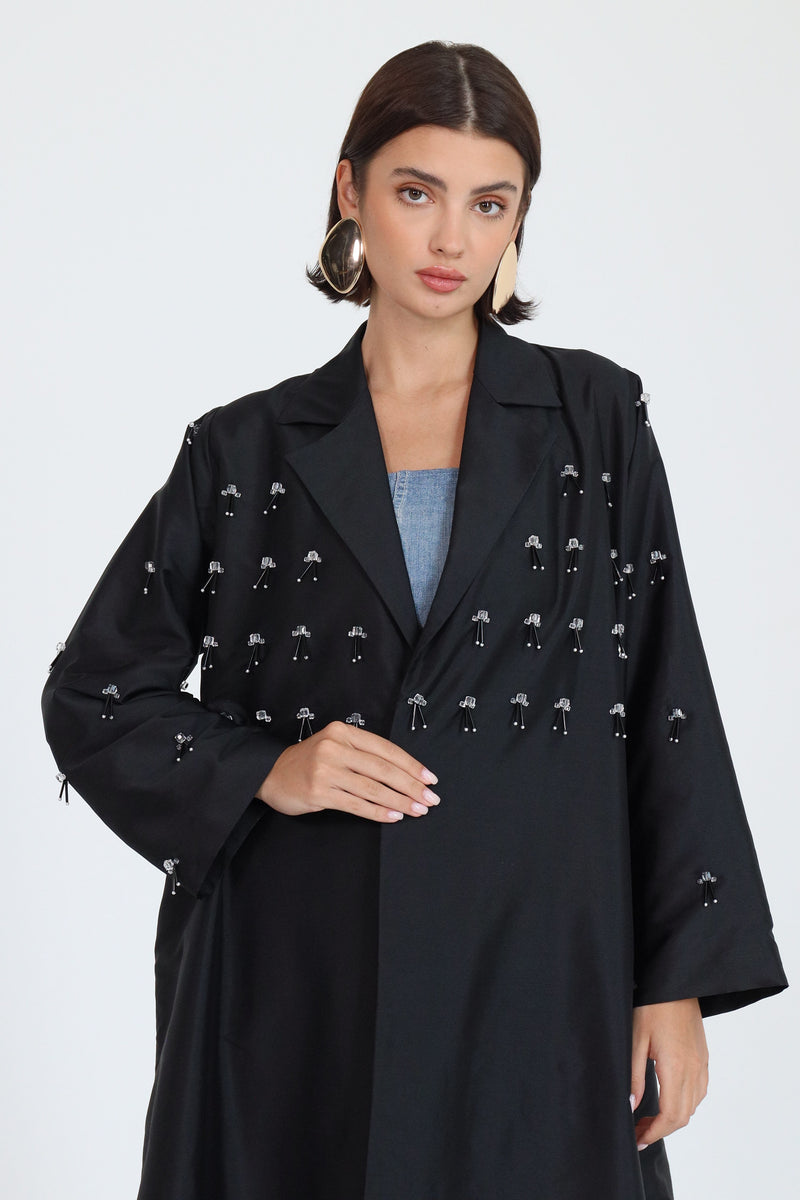 Zainah Cut Abaya With Hanging Beads