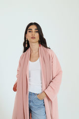 Zainah Cut Abaya in Peach Wood
