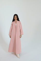 Zainah Cut Abaya in Peach Wood