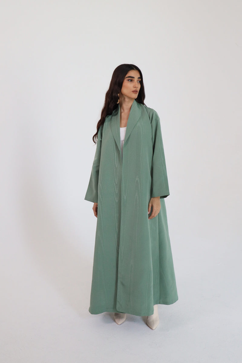 Zainah Cut Abaya in Green Wood