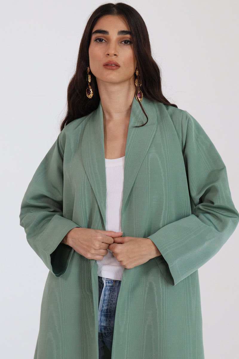 Zainah Cut Abaya in Green Wood