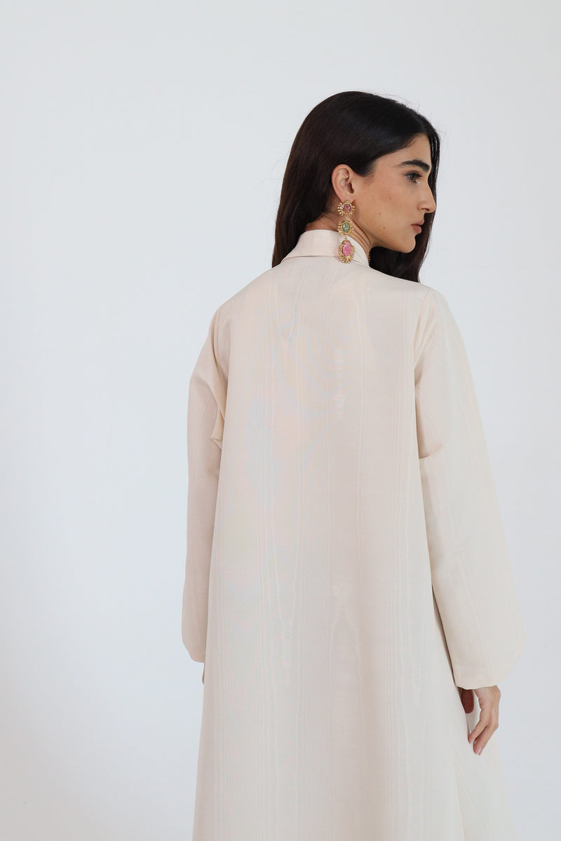 Zainah Cut Abaya in Beige Wood