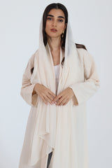 Zainah Cut Abaya in Beige Wood