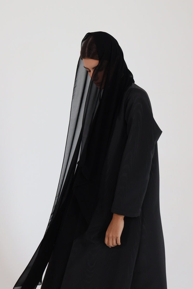 Zainah Cut Abaya in Black Wood