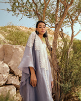 V Neck Kaftan With gold new bead lace
