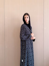 V Neck Abaya in printed chiffon