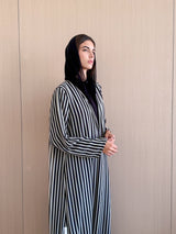 V Neck Abaya in printed chiffon