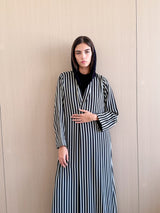 V Neck Abaya in printed chiffon