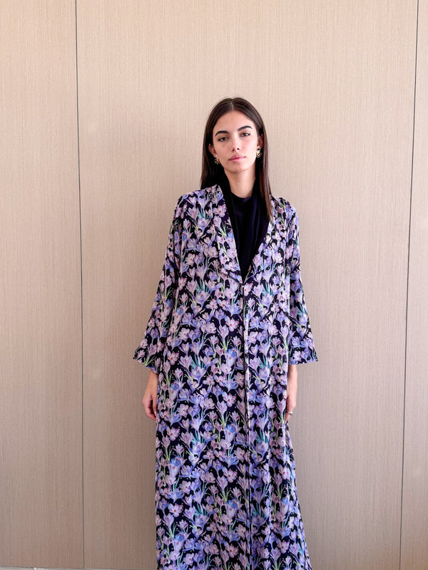 Zainah cut abaya in Mixed Printed Chiffon