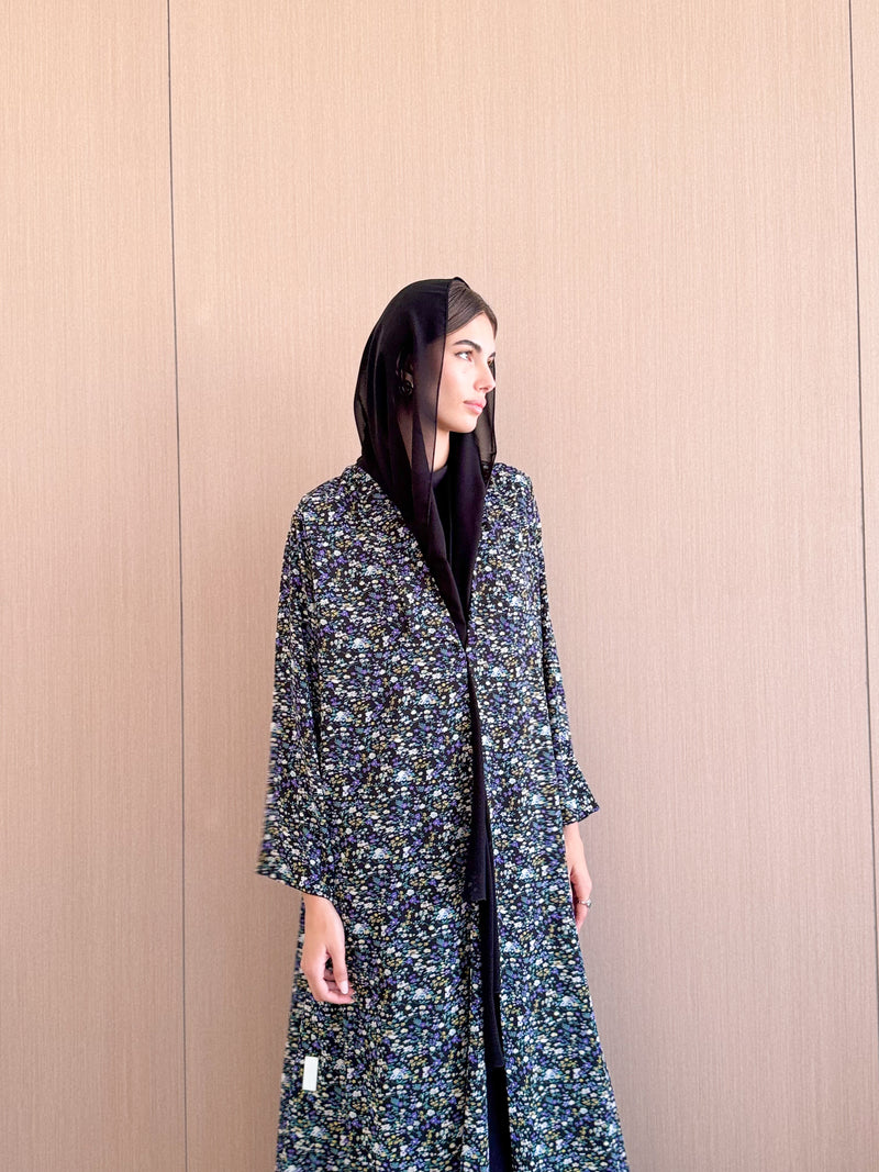 New Zainah Cut Abaya in mixed printed Chiffon